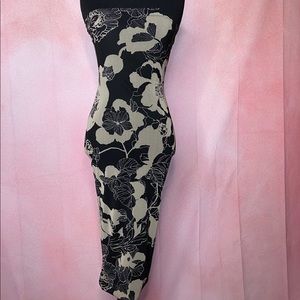 Fashion Nova black floral midi dress